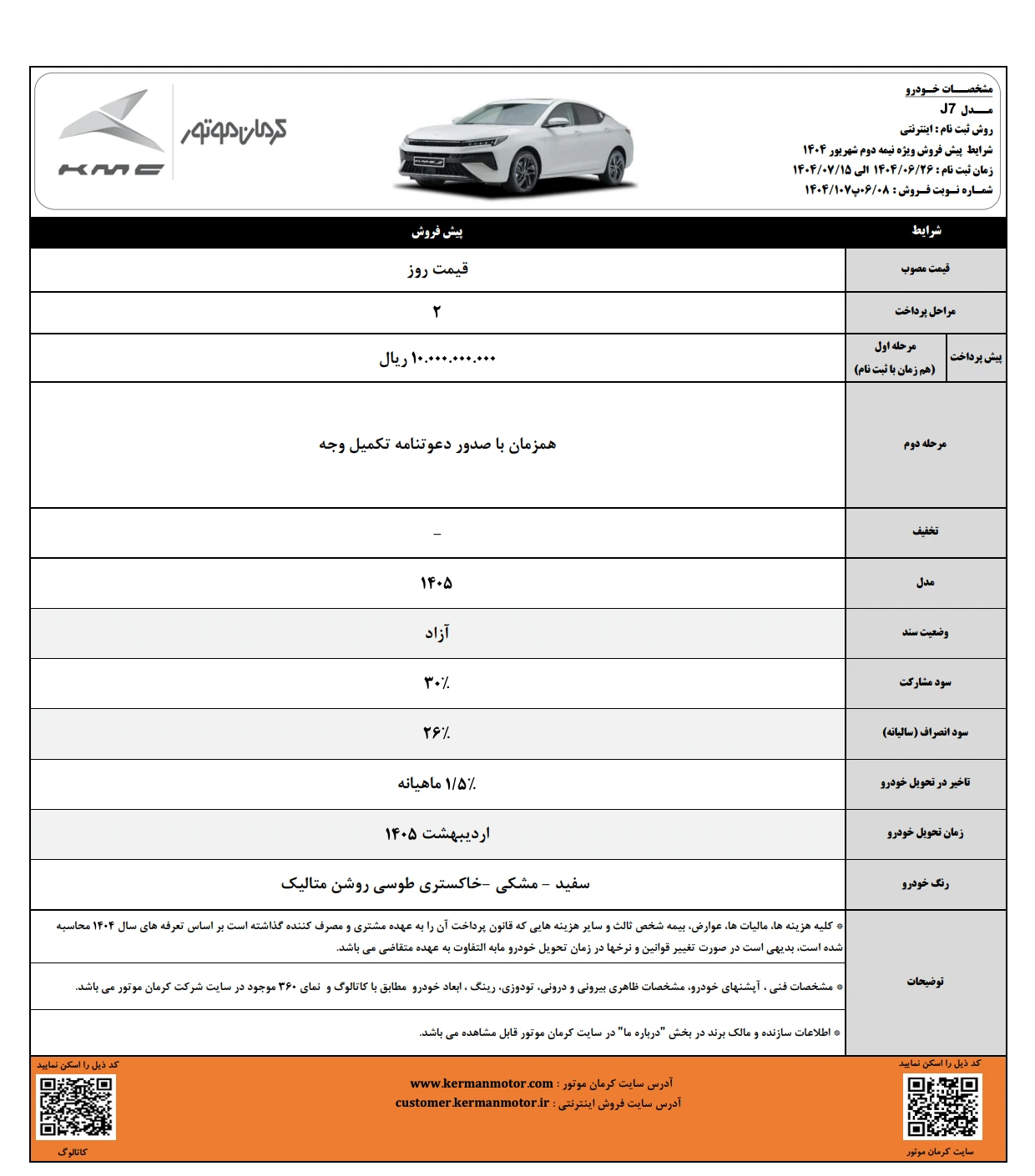شرایط ثبت نام KMC J7 شهریورماه ۱۴۰۴ (۲۶ شهریور تا ۱۵ مهر)